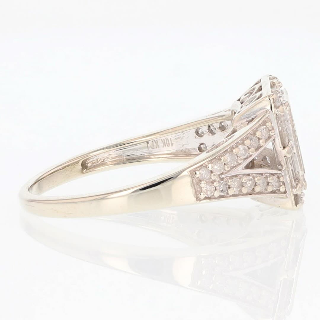 .86ctw Princess Diamond Cluster Halo Engagement Ring 10k White Gold Size 9.25 4