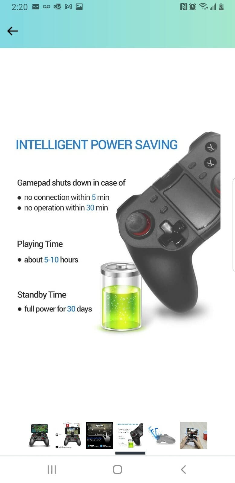 CHENGDAO Mobile Smartphone Gaming Controller Wireless Compatible Android,Tablet  5