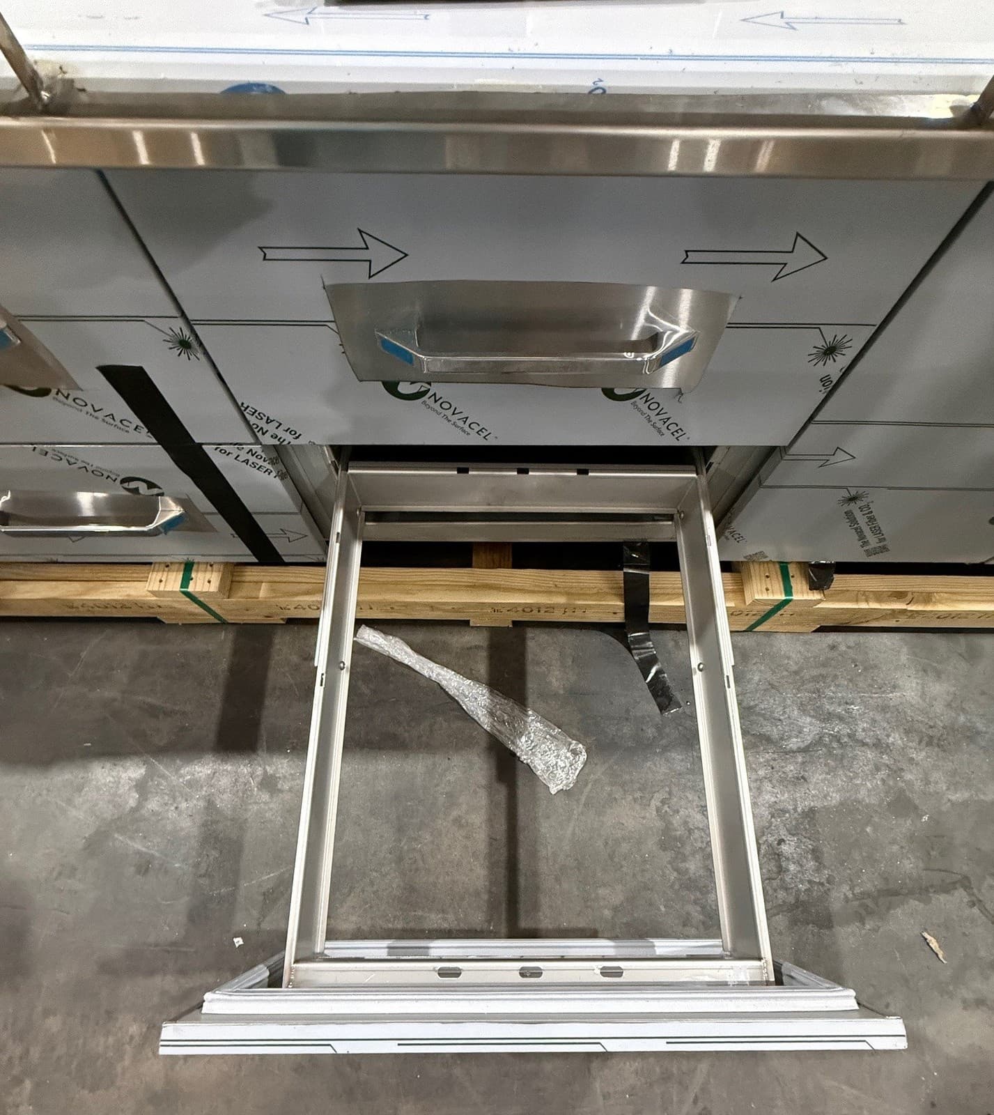 NEW RANDELL DOMHC120R 10' 4-DRAWER 2-DOOR REFRIGERATED PIZZA SANDWICH PREP 5