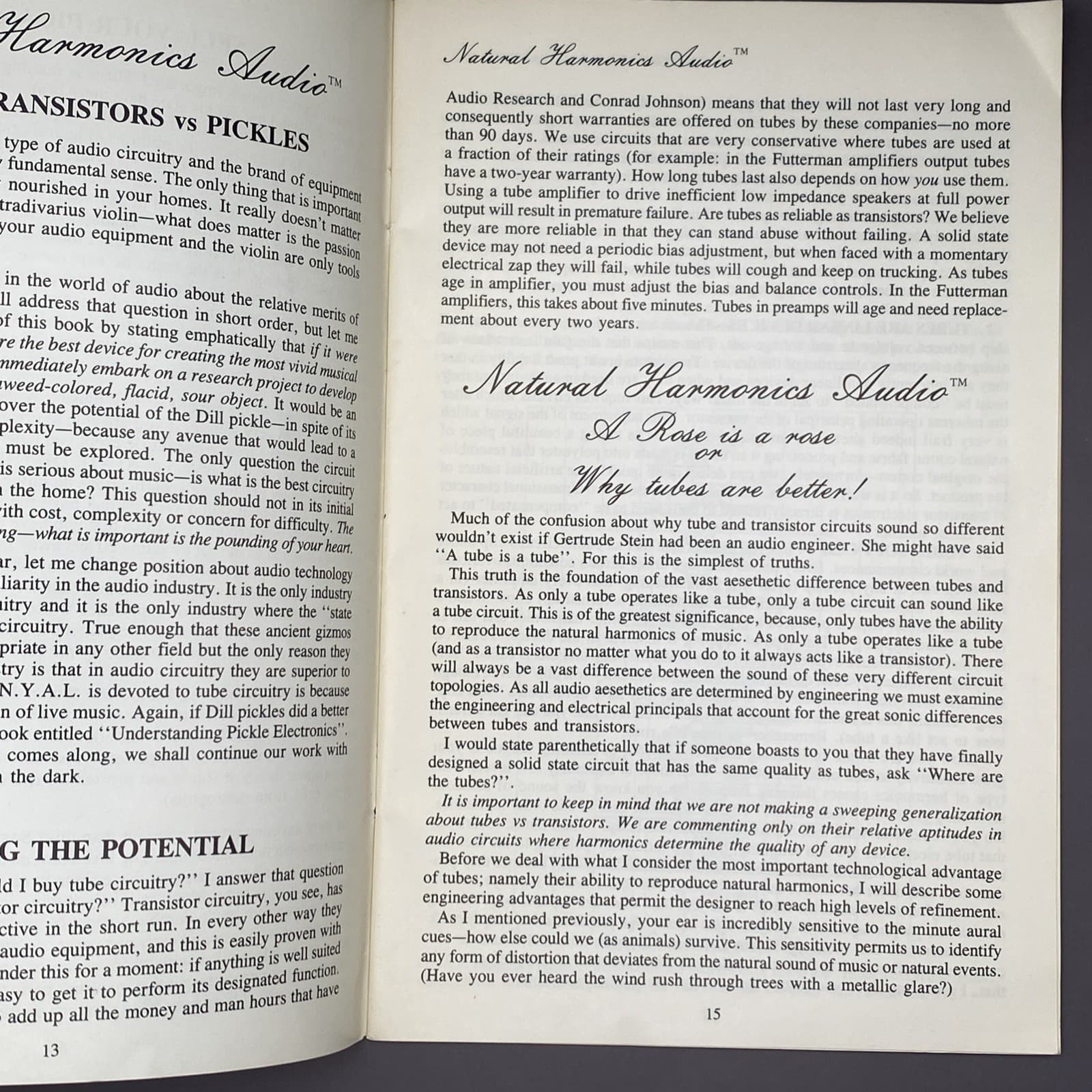Understanding Tube Electronics A Study In Natural Harmonics Audio EXCERPT 1984 5