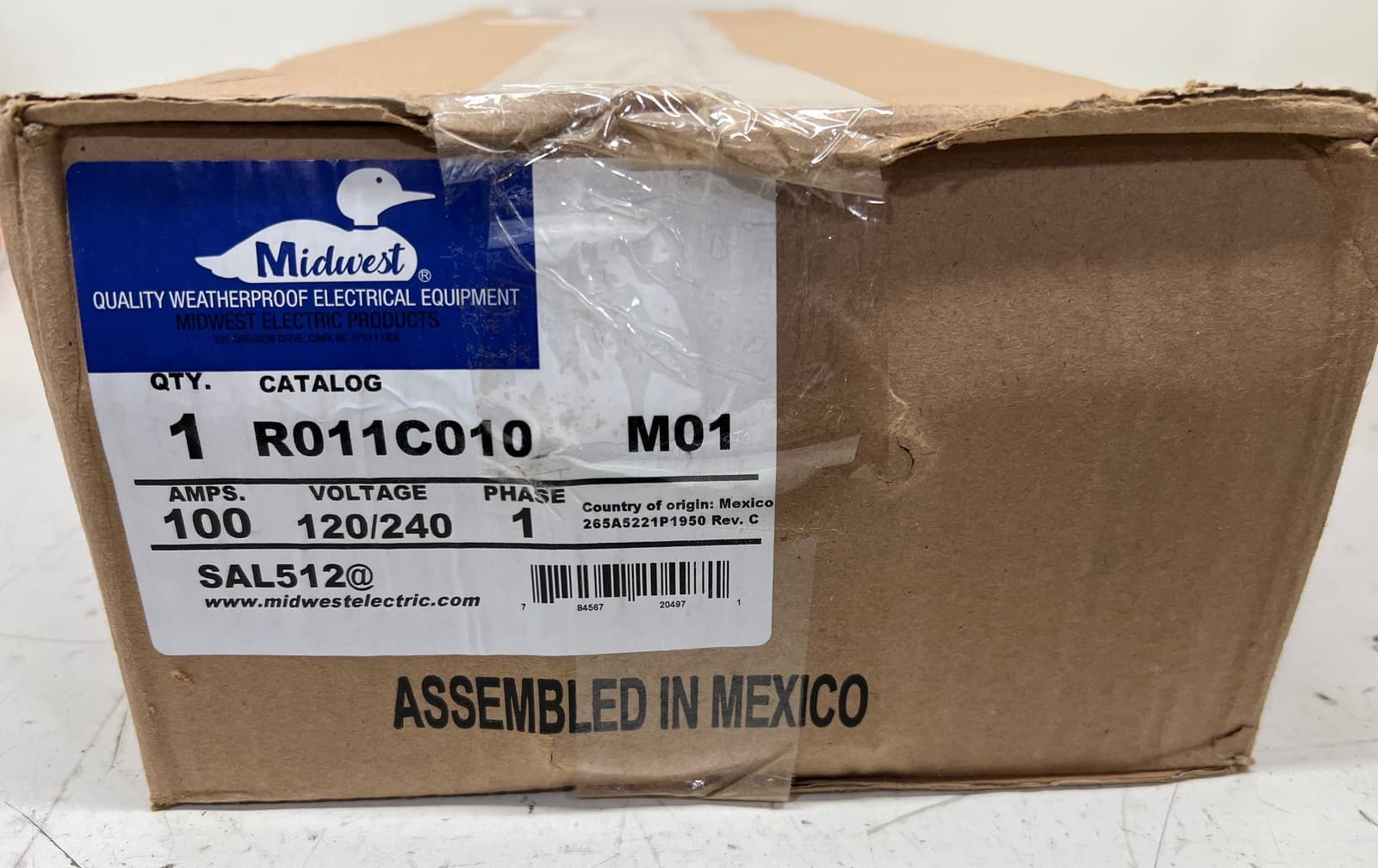 Midwest 100 AMP Ringless Metered Temporary Power Box with GFCI Top Feed