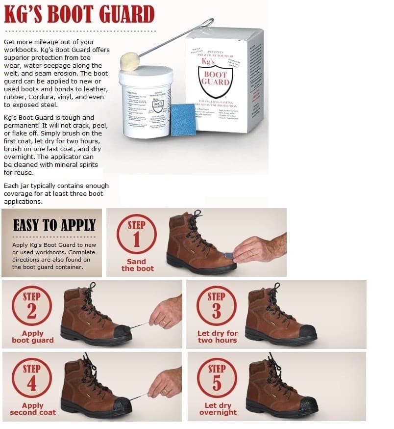 KG'S BOOT GUARD Leather Vinyl Brush-ON Toe Shoe Protector 2oz - BROWN 3