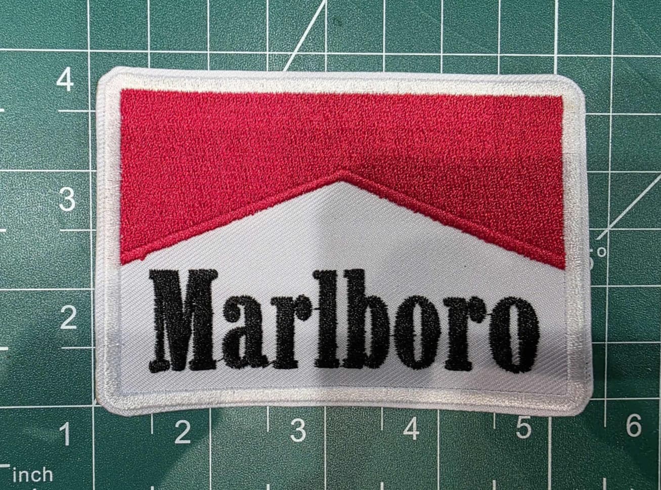 Marlboro 4" Cigarettes Retro Style Embroidered Iron-On Patch