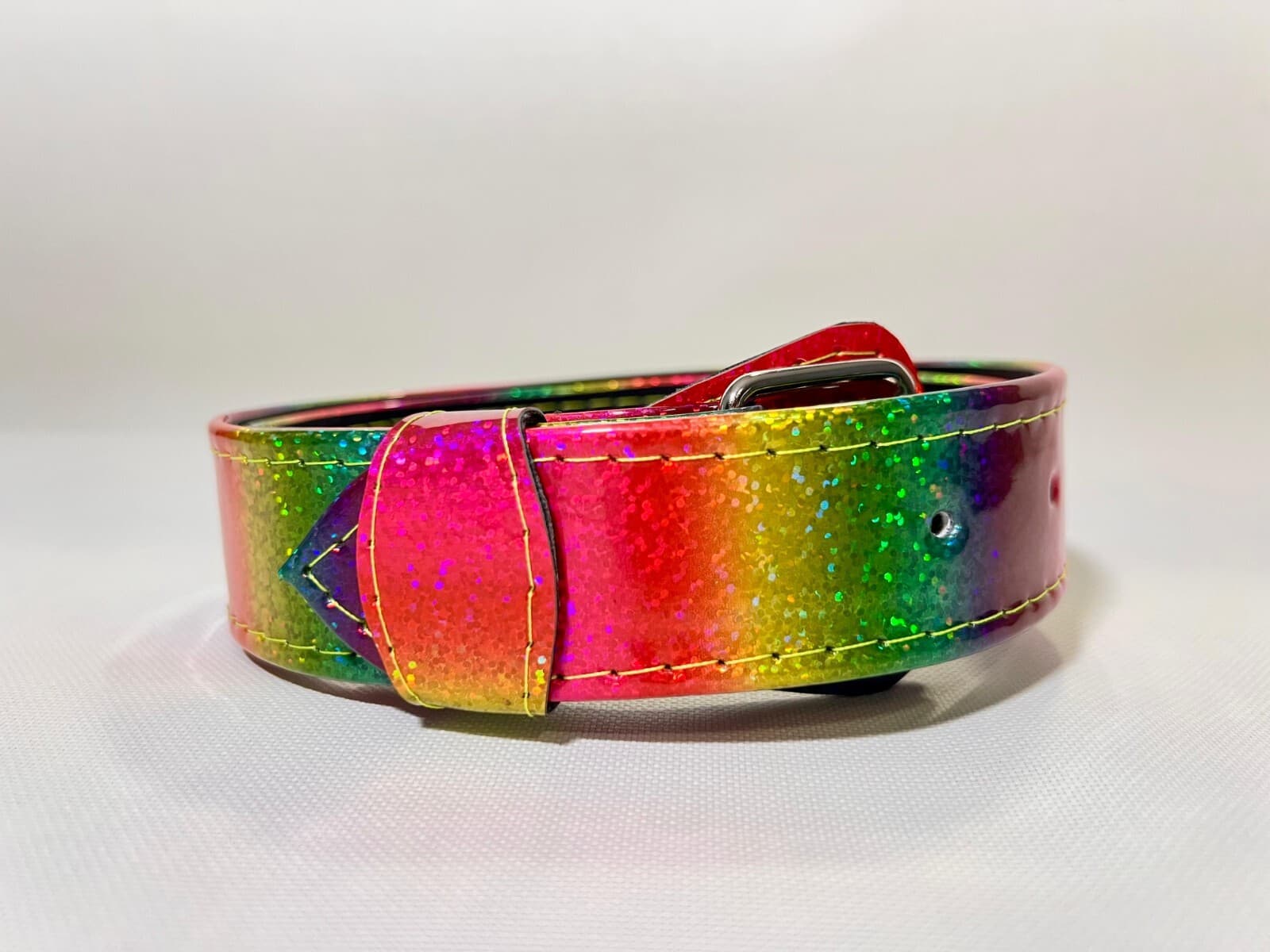 Kids Baseball/Softball Belt – 26'" holographic vivid rainbow– Durable, Unisex 4