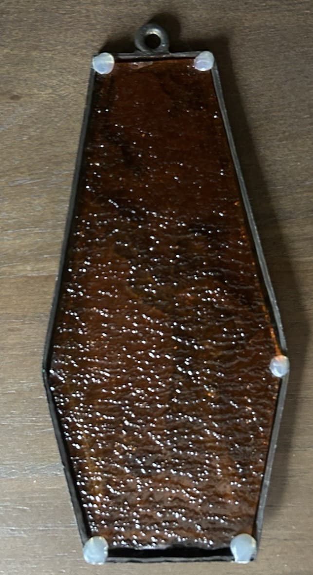 Vtg Wall Window Decor Sun Catcher Religious St Francis Birds Deer Brass Glass 4