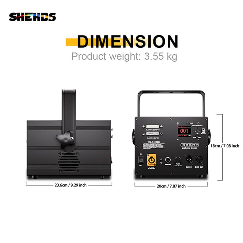 New Version 3W 3D Animation RGB Full Color ILDA Projector Laser Light APP DMX 6