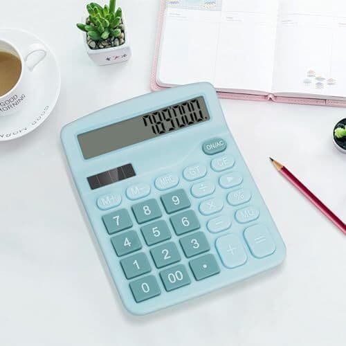 Desktop Calculator, Light Blue Calculator Big Buttons, 12-Digits Light Blue1 4