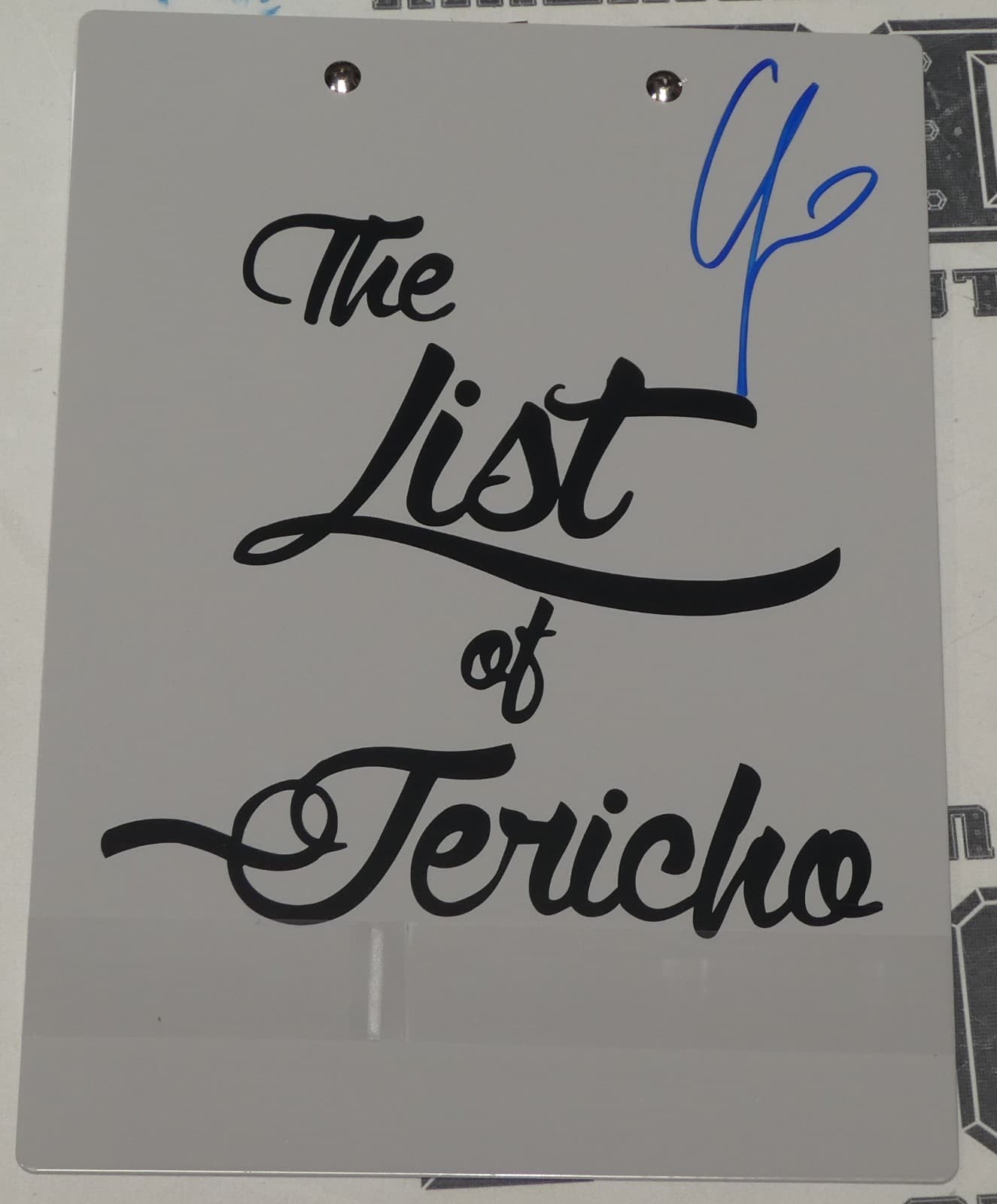 Chris Jericho Signed Official WWE Clipboard BAS COA AEW Autograph The List of .. 2