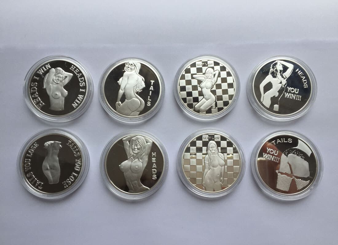 8x Heads I get Tail Tails I get Head Silver Challenge Coins Lucky Gifts 6