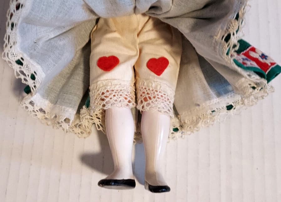 Vintage German Scandinavian (?) String Jointed Doll with Dress 9" - Darling! 5