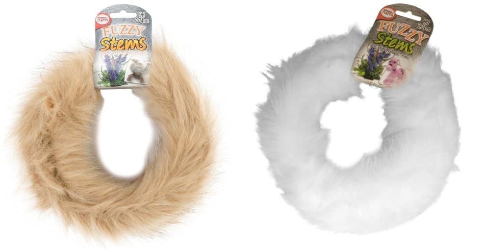 Fuzzy Craft Stems 9 Feet - Lion Mane & White Combo