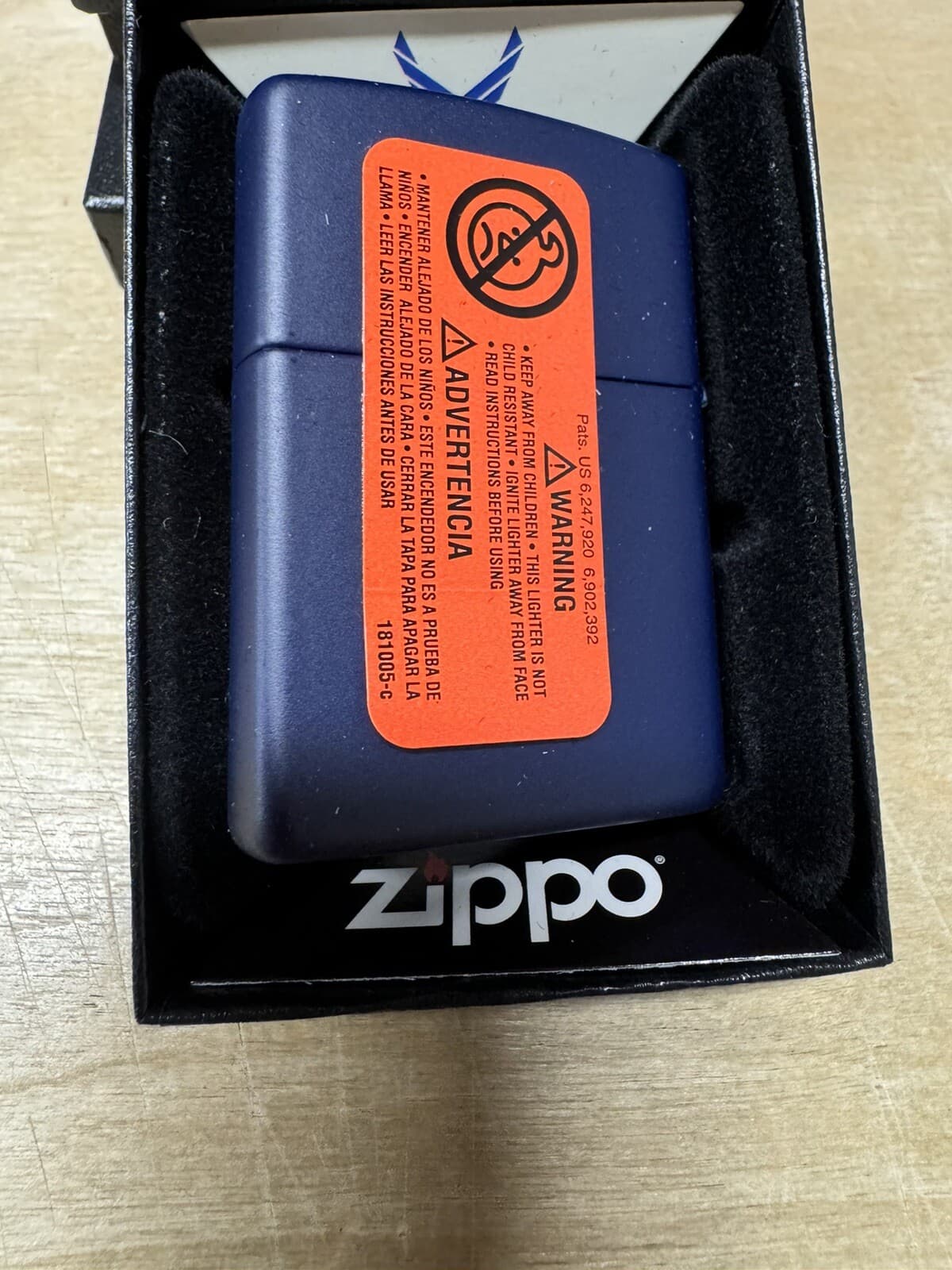 Zippo US Air Force White Logo on Blue Lighter - 239 - New 2