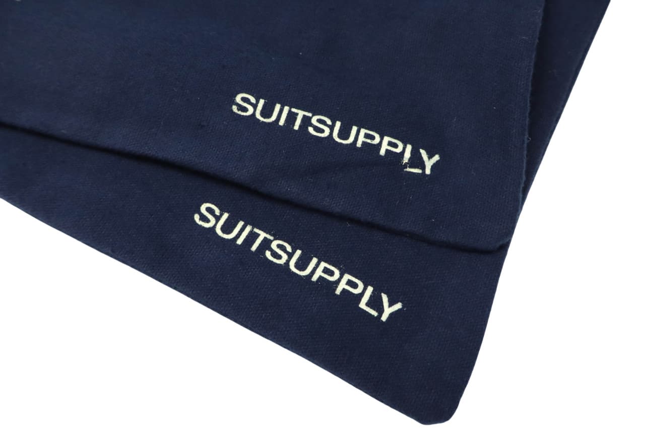 SUITSUPPLY Shoes Bag Unisex ONE SIZE Pair 2 Piece Dust bag Logo Navy Blue 2