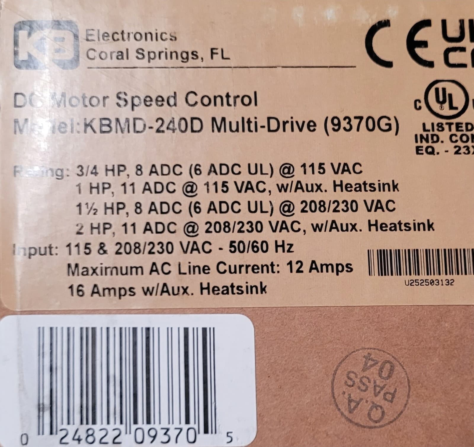 KB Electronics KBMD-240D DC Motor Control 4