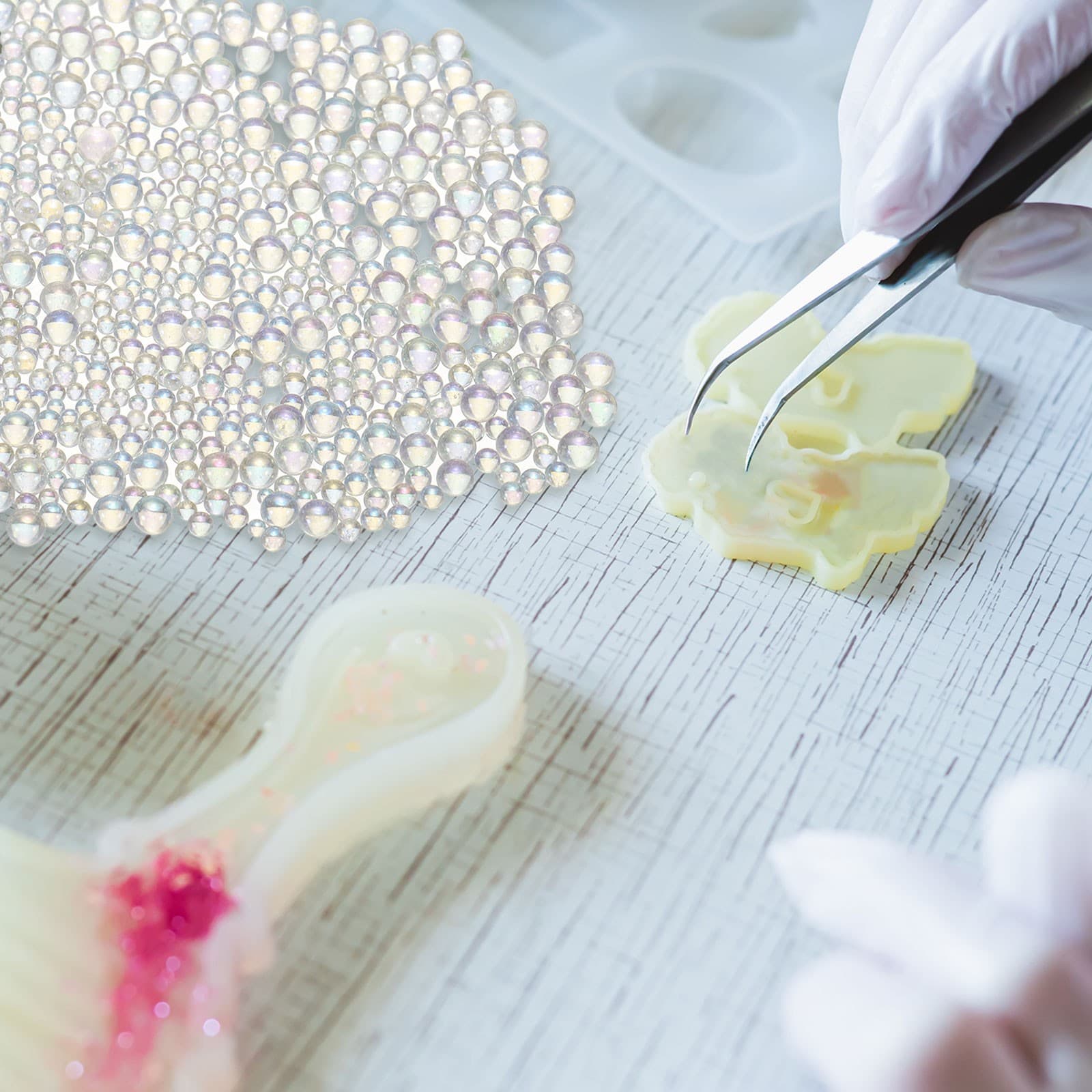 Iridescent Tiny Glass Bubble Beads, Φ0.4-3mm 10g No Hole, Round, Clear 6