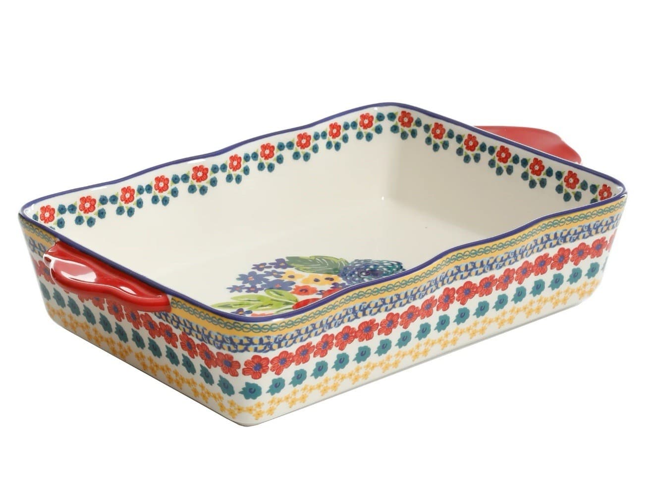 Pioneer Woman Fiona Floral Bakeware  Rectangular 4.4 And 3.3 Qt Set  New 4