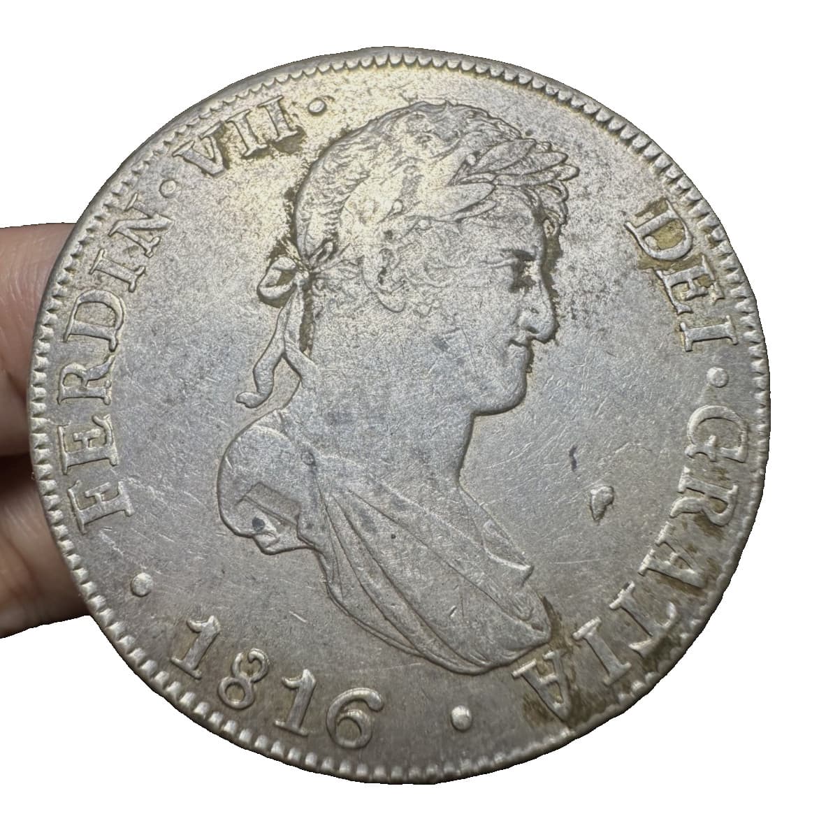 8 Reales 1816 Spanish Colonoial Silver LIMAE, PERU, Ferdin VII, ME, JP 3