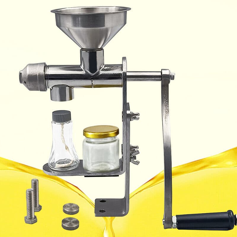 Oil Mill Peanuts Expeller Extractor Stainless Steel New Manual Oil Press Machine 2