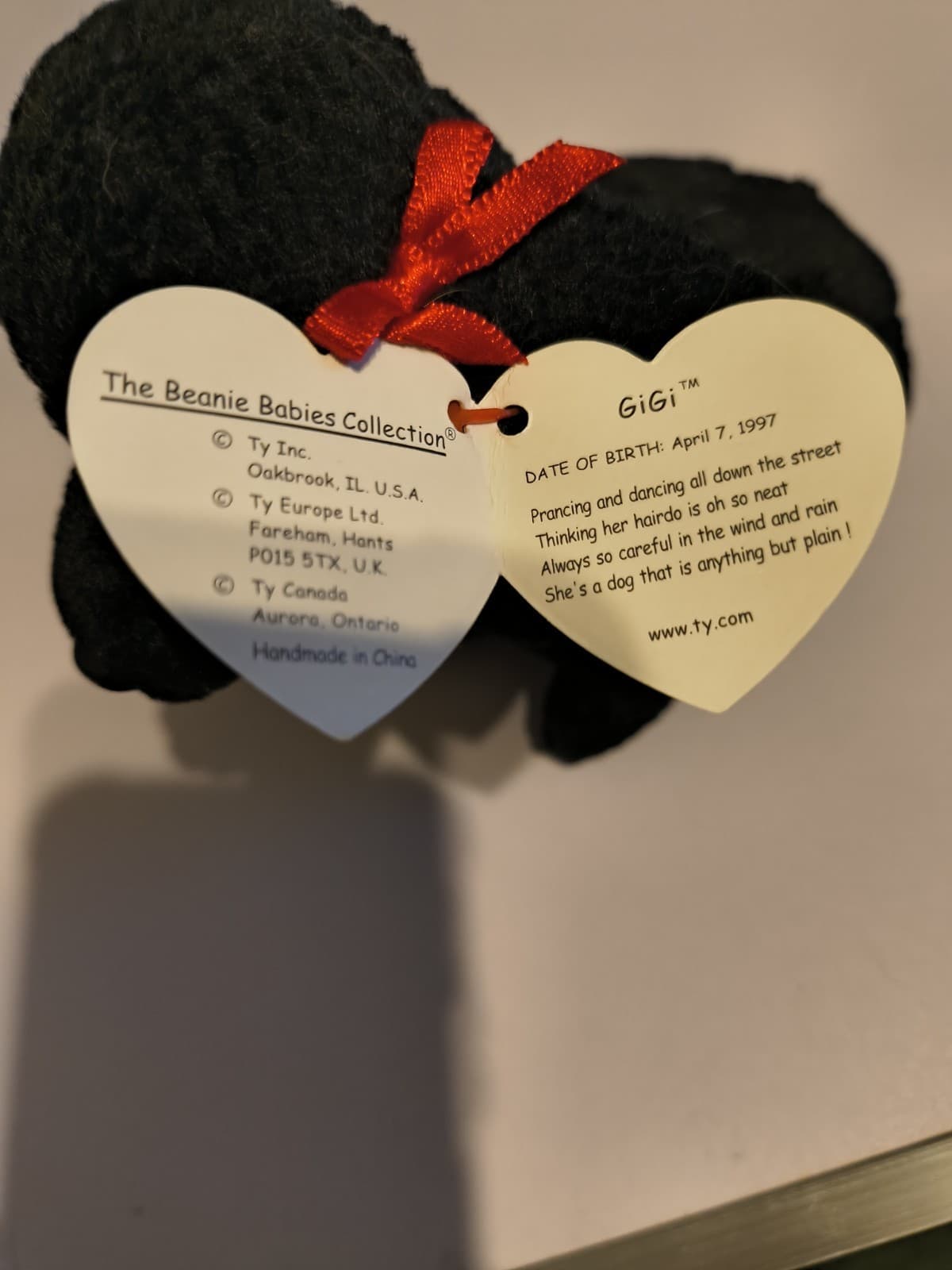RARE TY Beanie Baby GIGI the Poodle (1997) – PVC Pellets, 1997/1998 Date Mismatc 3