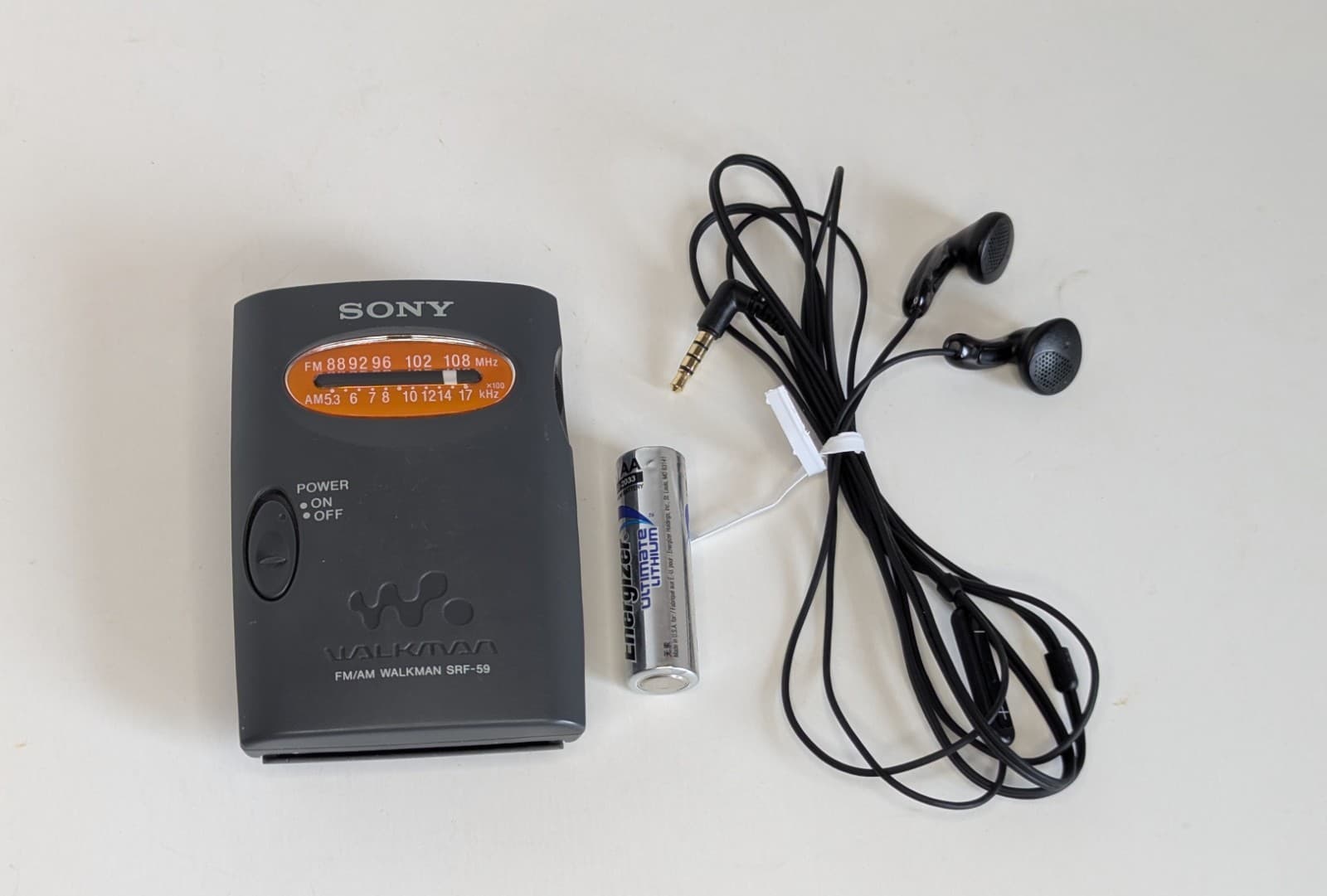 Sony Walkman AM/FM Radio Model SRF-59 Used Condition Tested & Working Plus More
