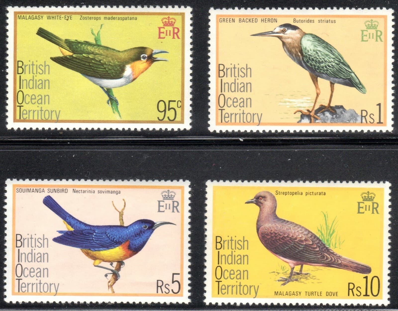 British Indian Ocean Territory Birds Scott 63-77 , SG #72-76 XF MNH BIOT 1975 4