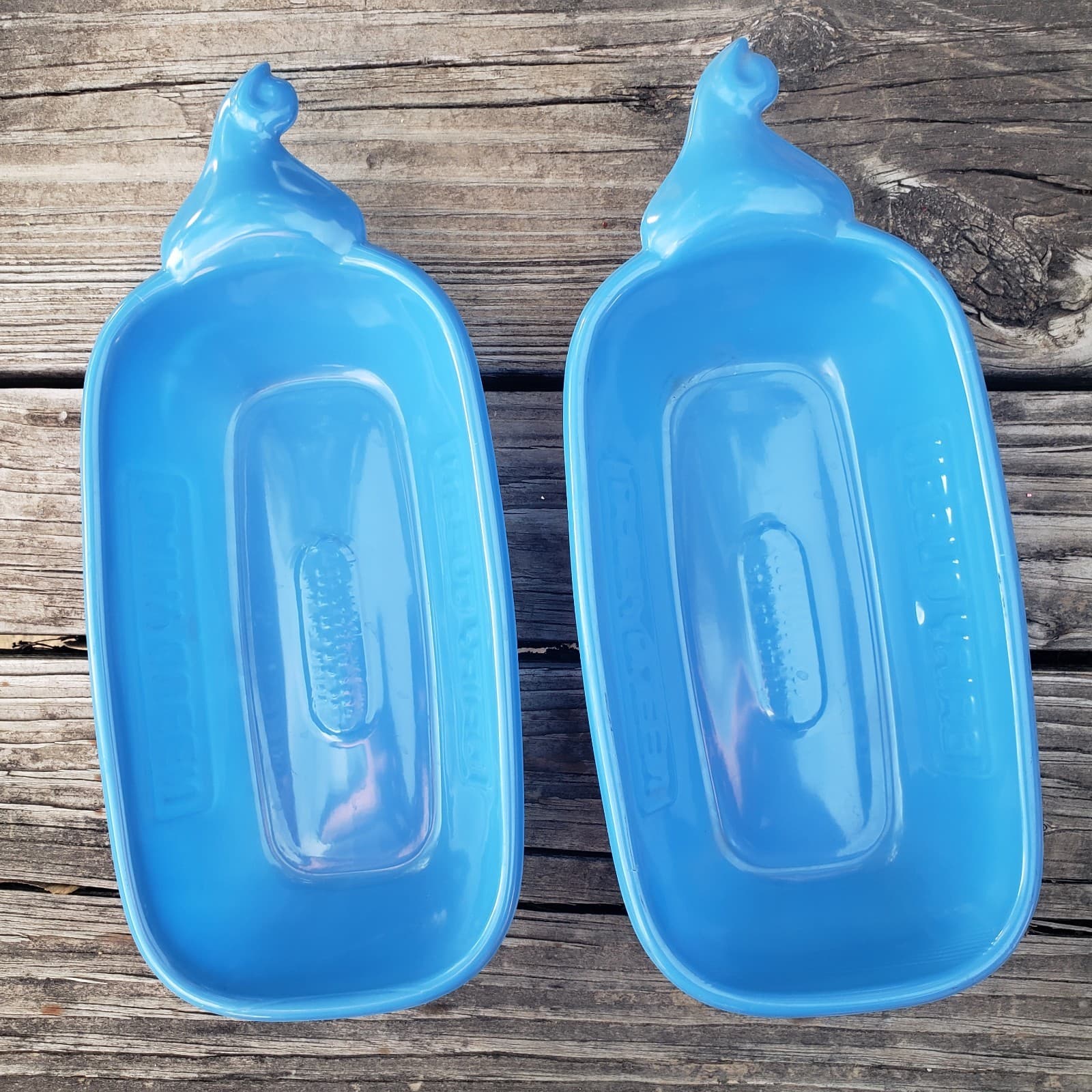 Vintage Pair 2 Dairy Queen Plastic Ice Cream Trays Sundae Boats Banana Splits 3