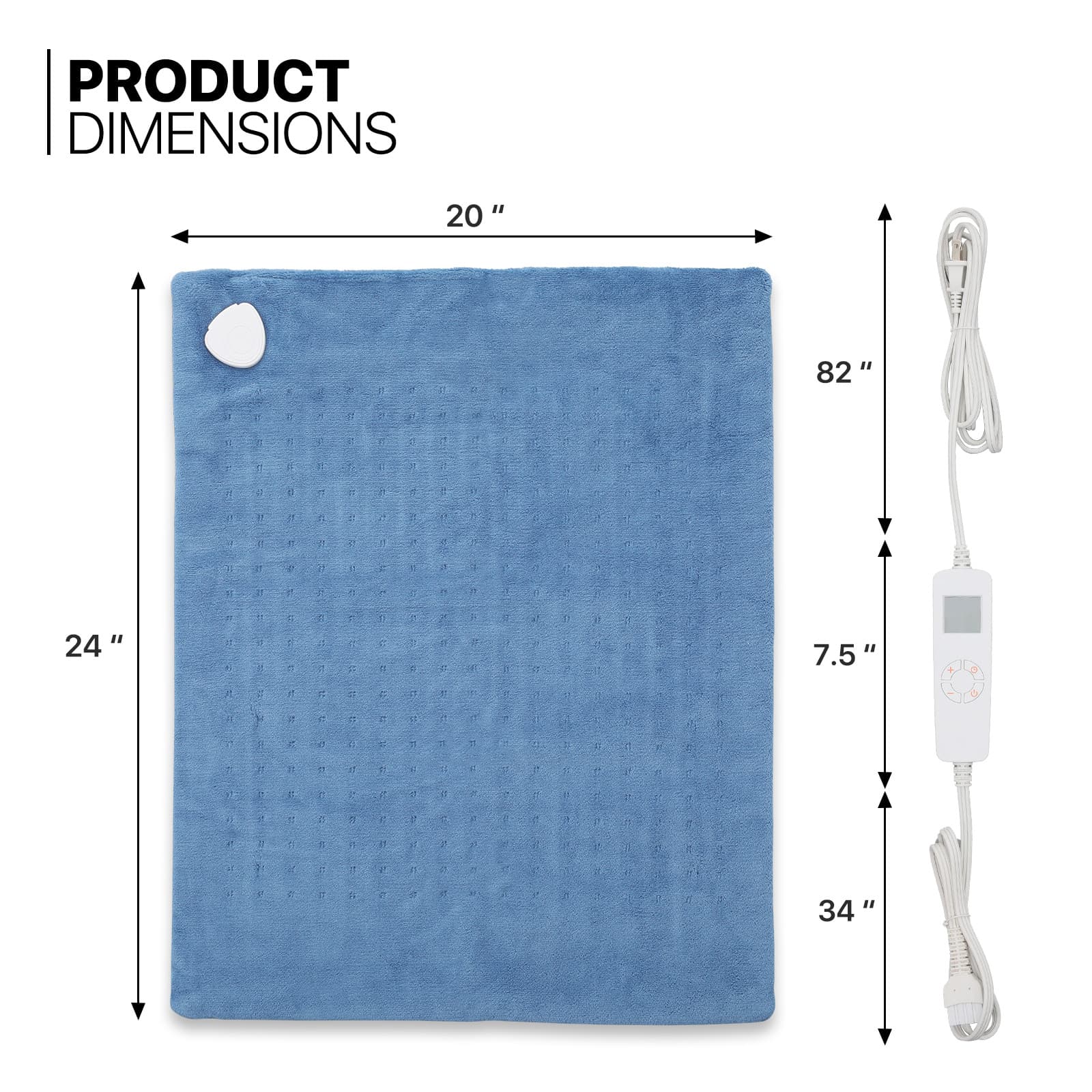 24"x20" Electric Heating Pad 6 Heat Levels Back Pain Muscle Cramps Relief Warmer 3