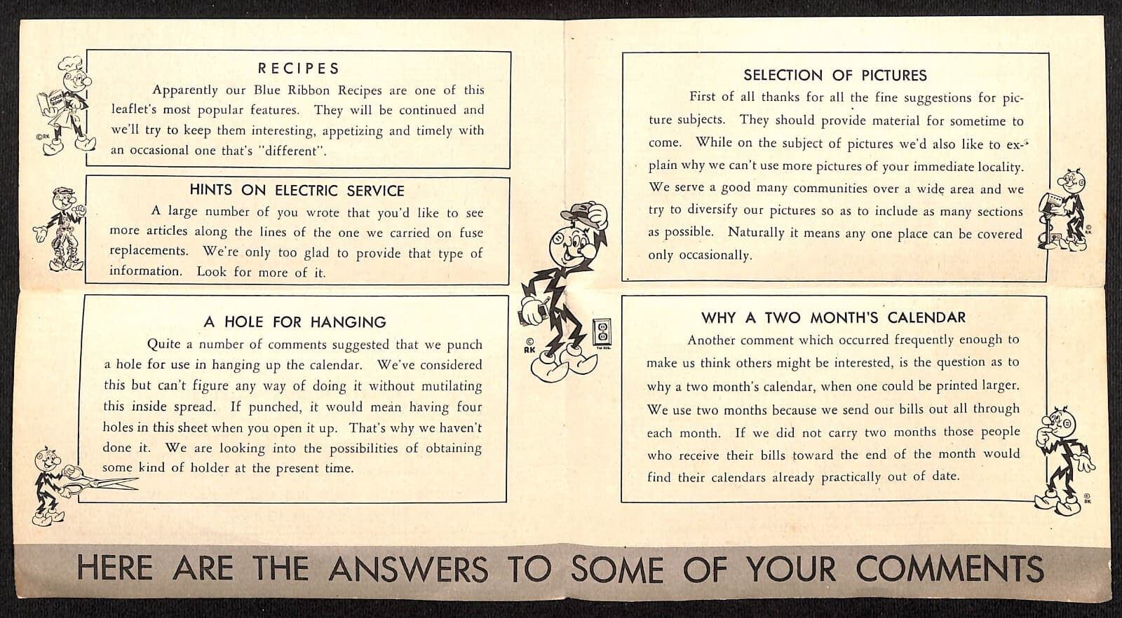 Potomac Edison Power Reddy Kilowatt 1948 "Reddy Mail Carrier" Calendar Scarce 3