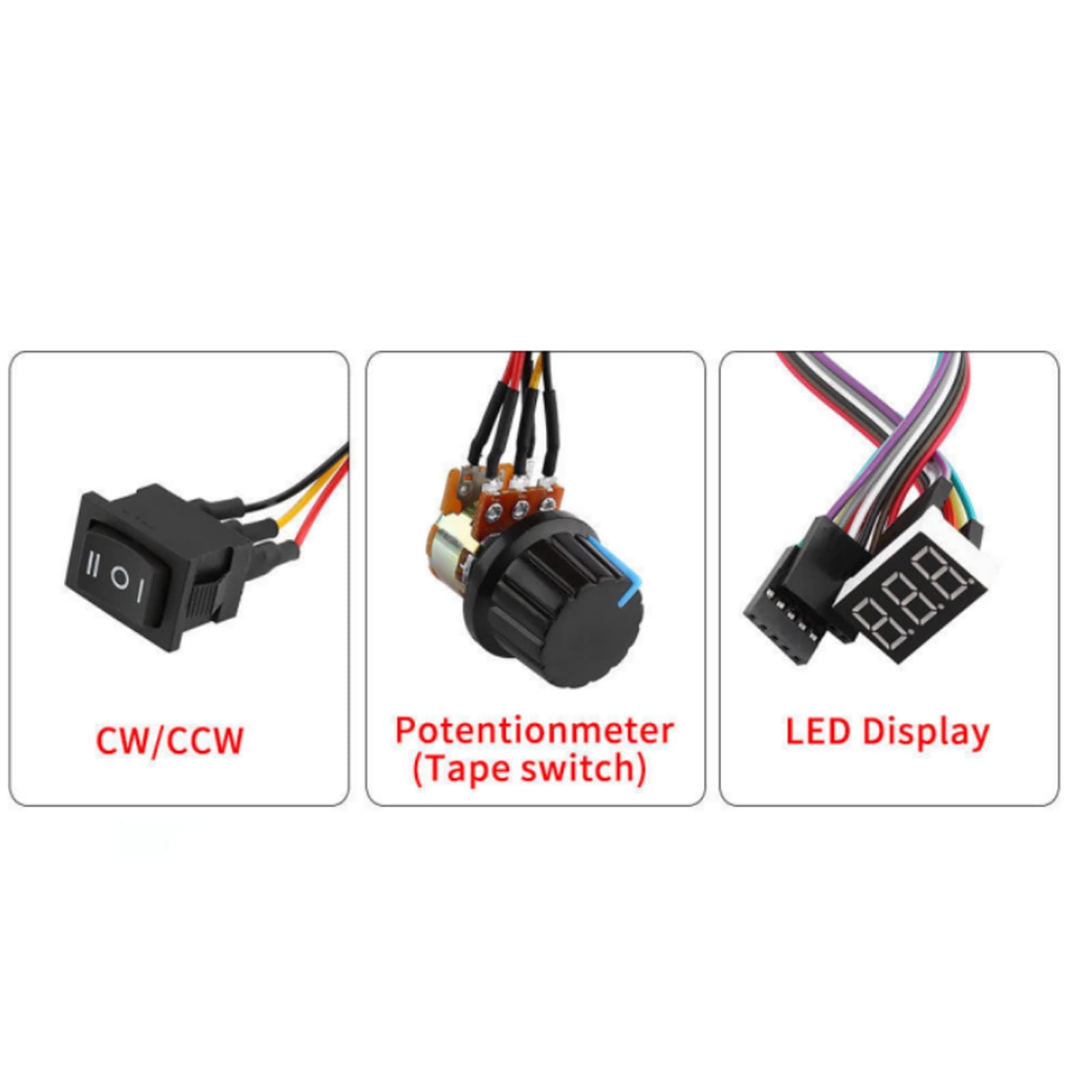 DC 10-55V MAX 60A PWM Motor Speed Controller CW CCW Reversible 12V 24V 36V 4