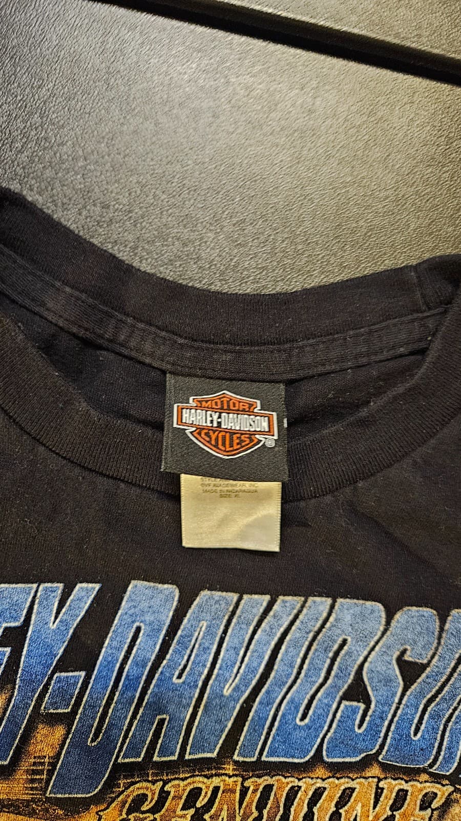 Harley Davidson Graphic T-Shirt Mens XL Black Hampton Roads Yorktown, VA 2014 3