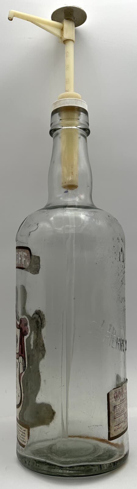 Vintage Large Smirnoff Vodka Glass 1 Gallon Bottle 80 Proof Pierre Pump Empty 4
