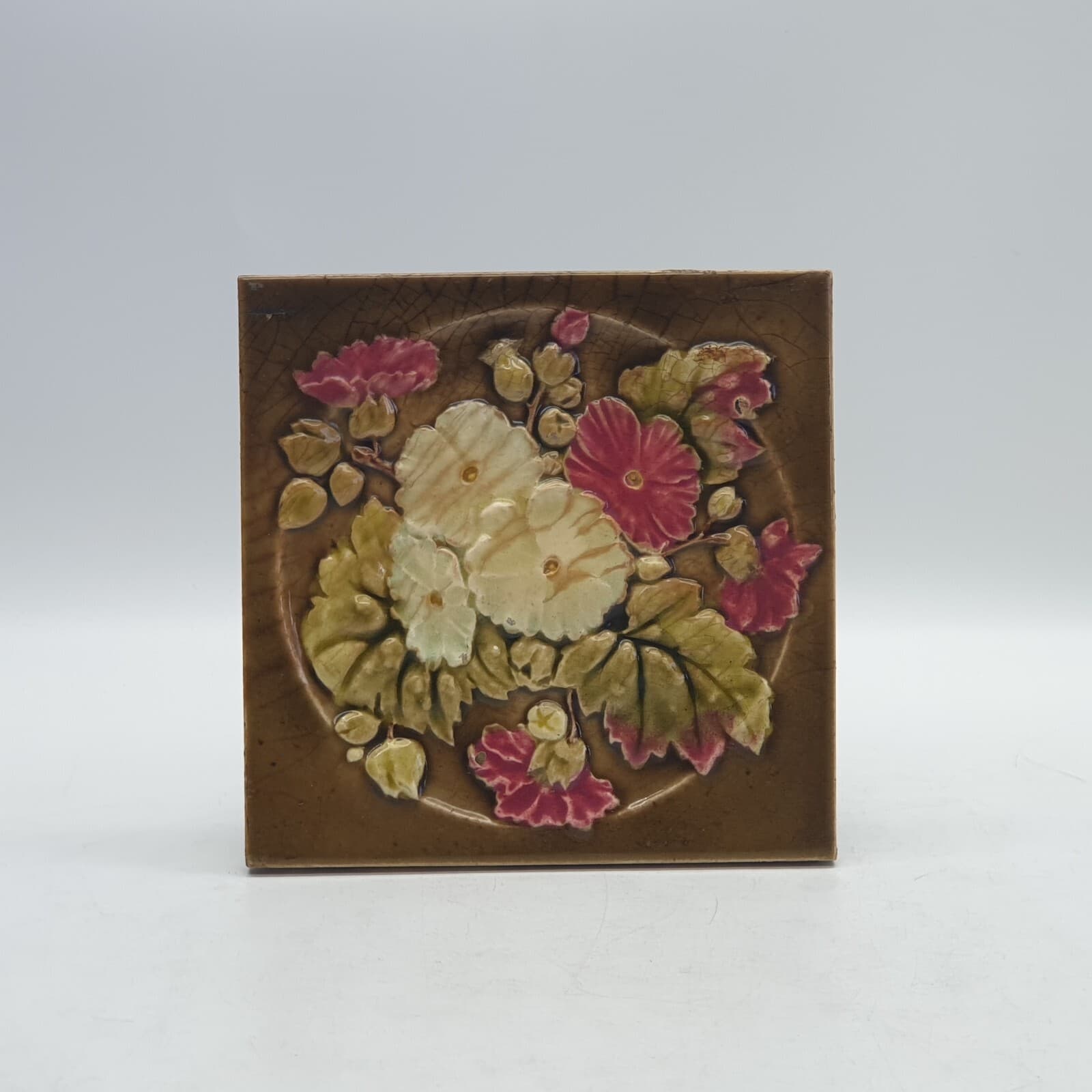 Art Nouveau Fireplace Tile Majolica Tile T. A Simpson C1892 AE2 2