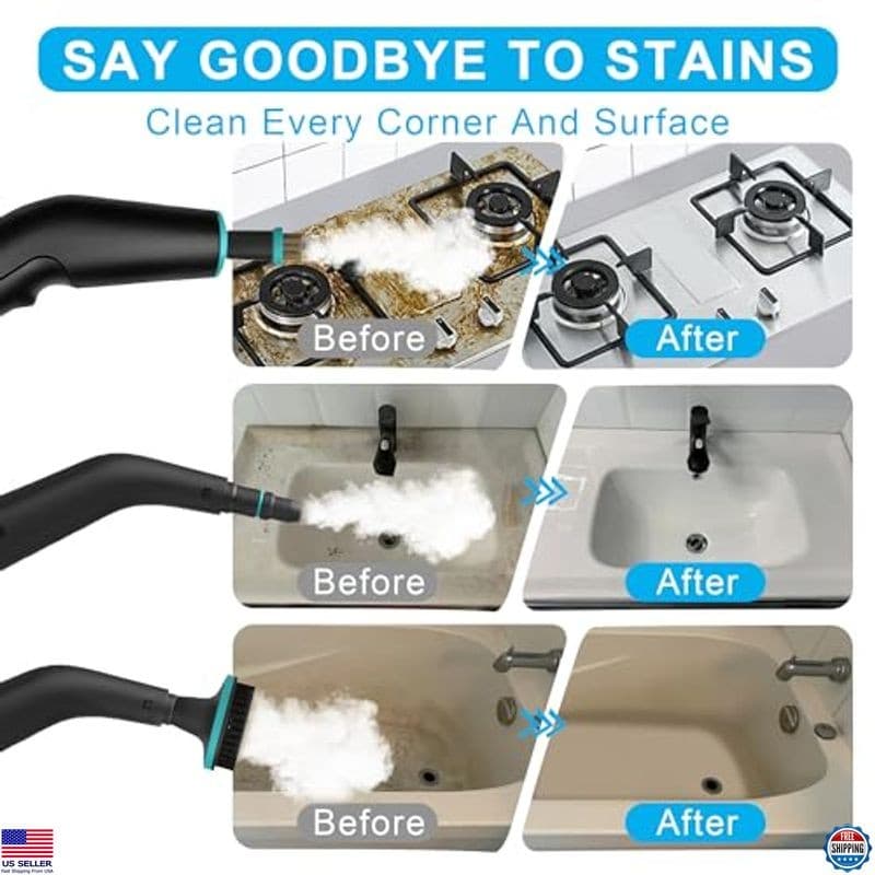 Handheld Steam Cleaner for Home, Multi-Purpose Cleaning System, Black and White 4