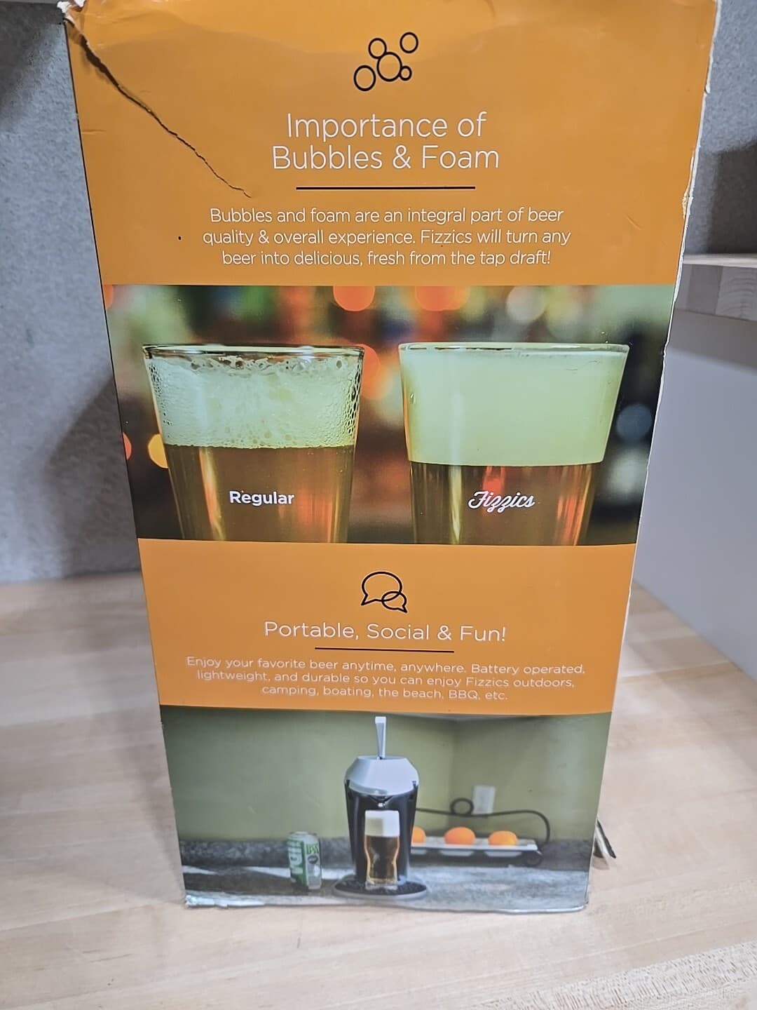 Fizzics FZ101 Portable Beer Enhancement System Micro-Foam Technology Open Box 2