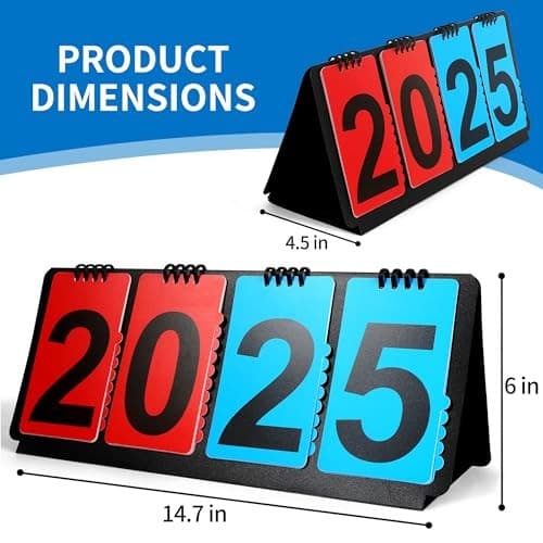 Manual Flip Scoreboard, Portable Multi-Sport Scoreboard Flipper with  4