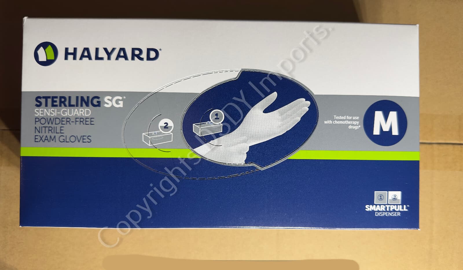 2500 HALYARD NITRILE STERLING SG EXAM GLOVES (1xCASE) (L/M/S powder & latex free 3