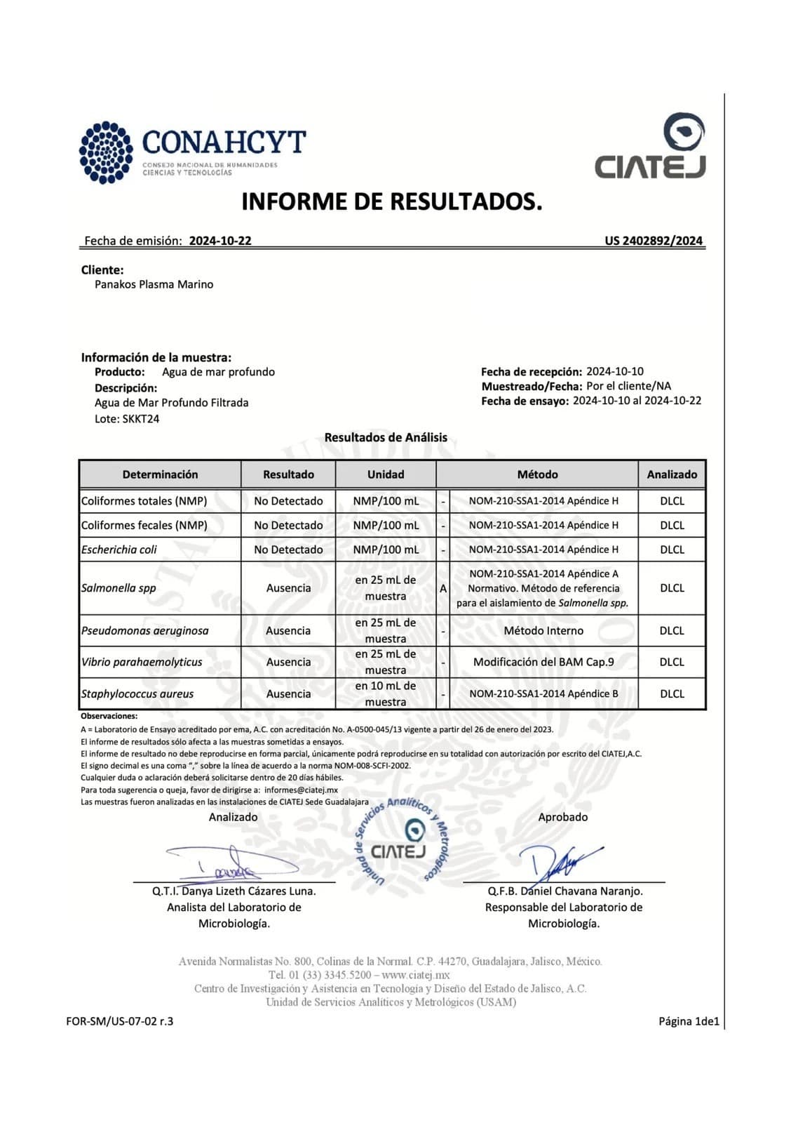 Lot Of 2 Bottles of 1 Lt. SEA WATER Agua De Mar Pure Marine  Lt. Exp July 2026 5