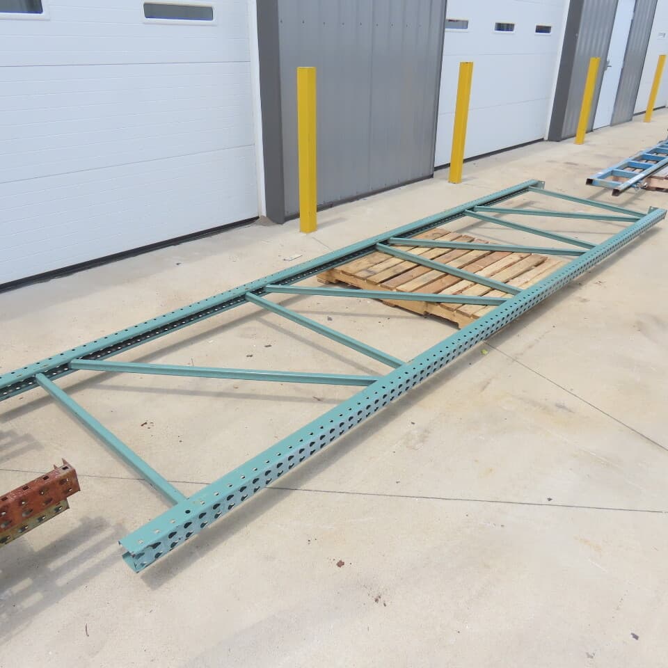 48" x 16' x 3"x3" Teardrop Pallet Racking Upright Leg Welded GREEN 2