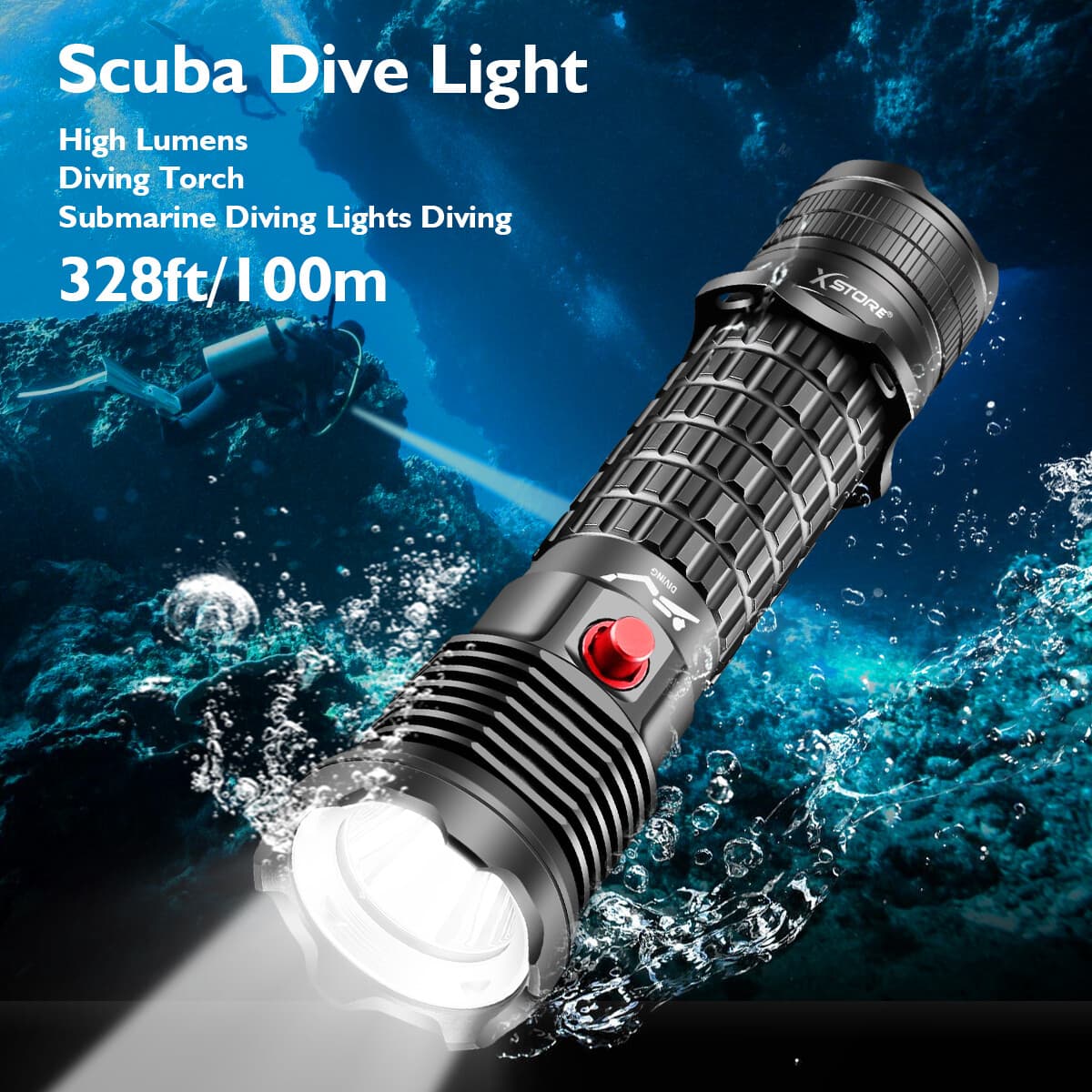 Powerful Scuba Dive Flashlight Underwater Waterproof P70 LED Diving Torch Lamp 3