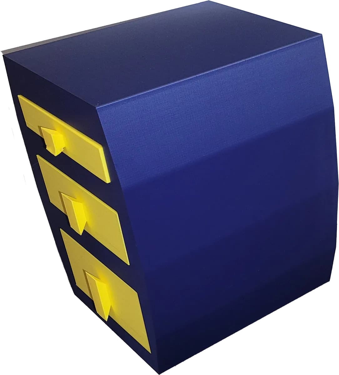 3 Drawer Desktop Organizer/Navy Blue/Yellow/Matte/Modern/Bedroom/Bathroom Decor 5