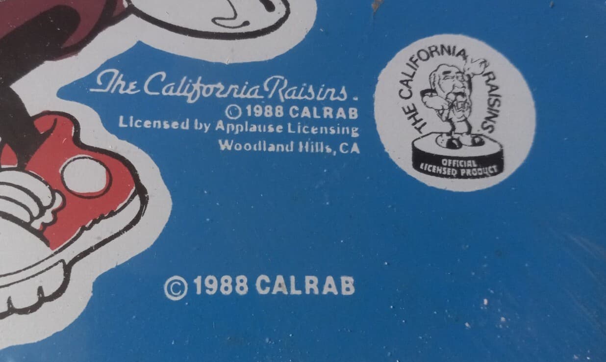 Vtg 1988 California Raisins Rose Art Chalk Board Eraser Collectible See Descrip. 5