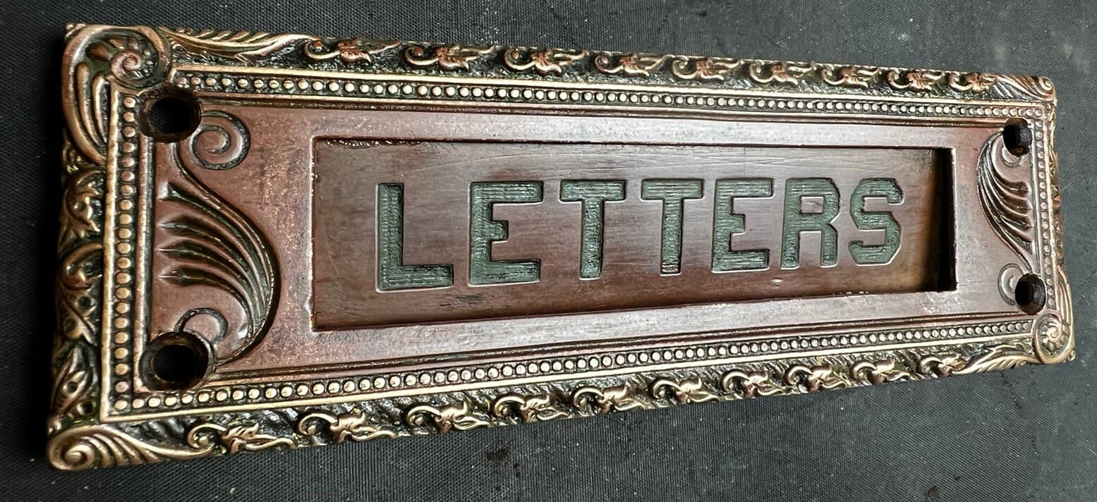 Sargent Dalton Pattern Bronze Victorian Eastlake Mail Slot 1800’s To 1910 2