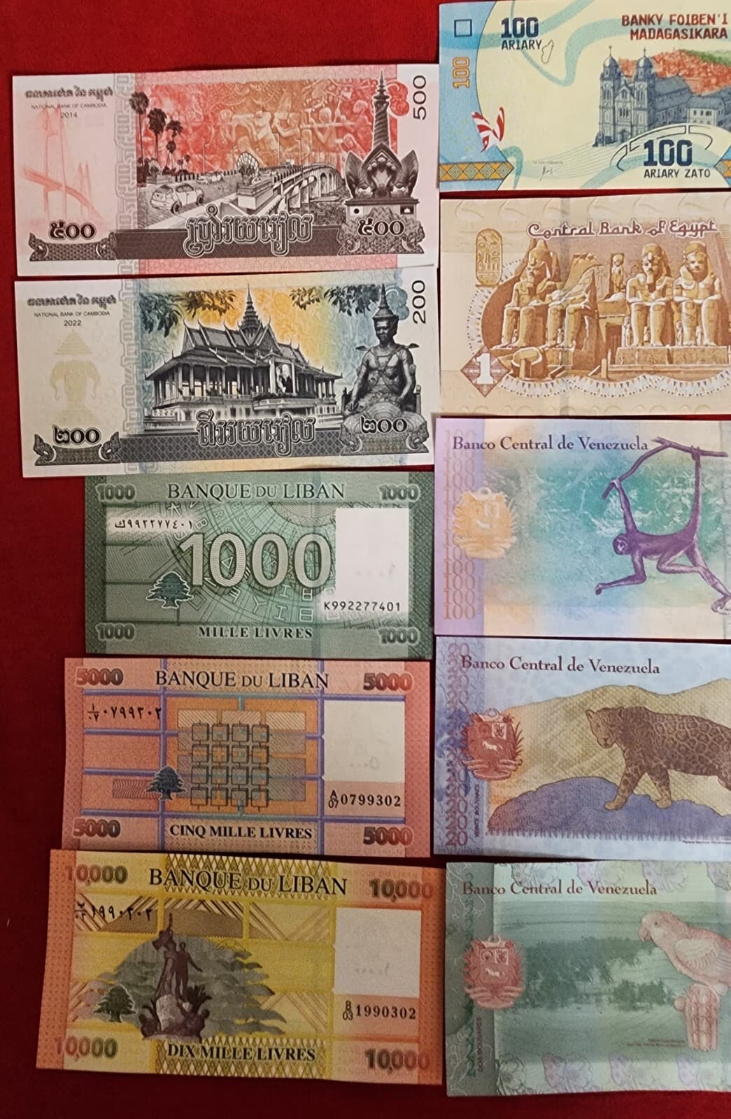 Uncirculated Lot of 10 Different Foreign PAPER MONEY BANKNOTES WORLD CURRENCY 5