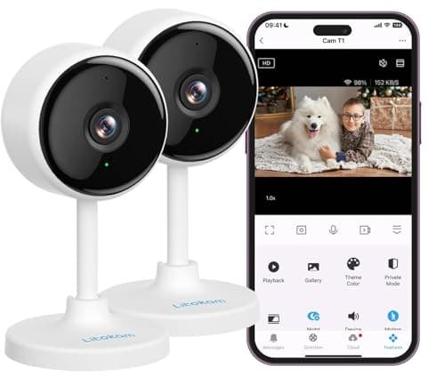  Indoor Cameras for Home Security with Night Vision, Pet Camera with Phone 2K 1 2