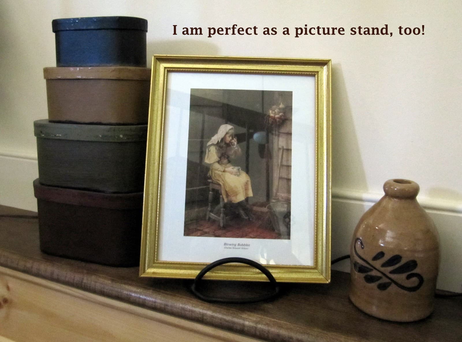 Plate or Picture easel stand - Amish made black wrought iron - Strong & Sturdy 5