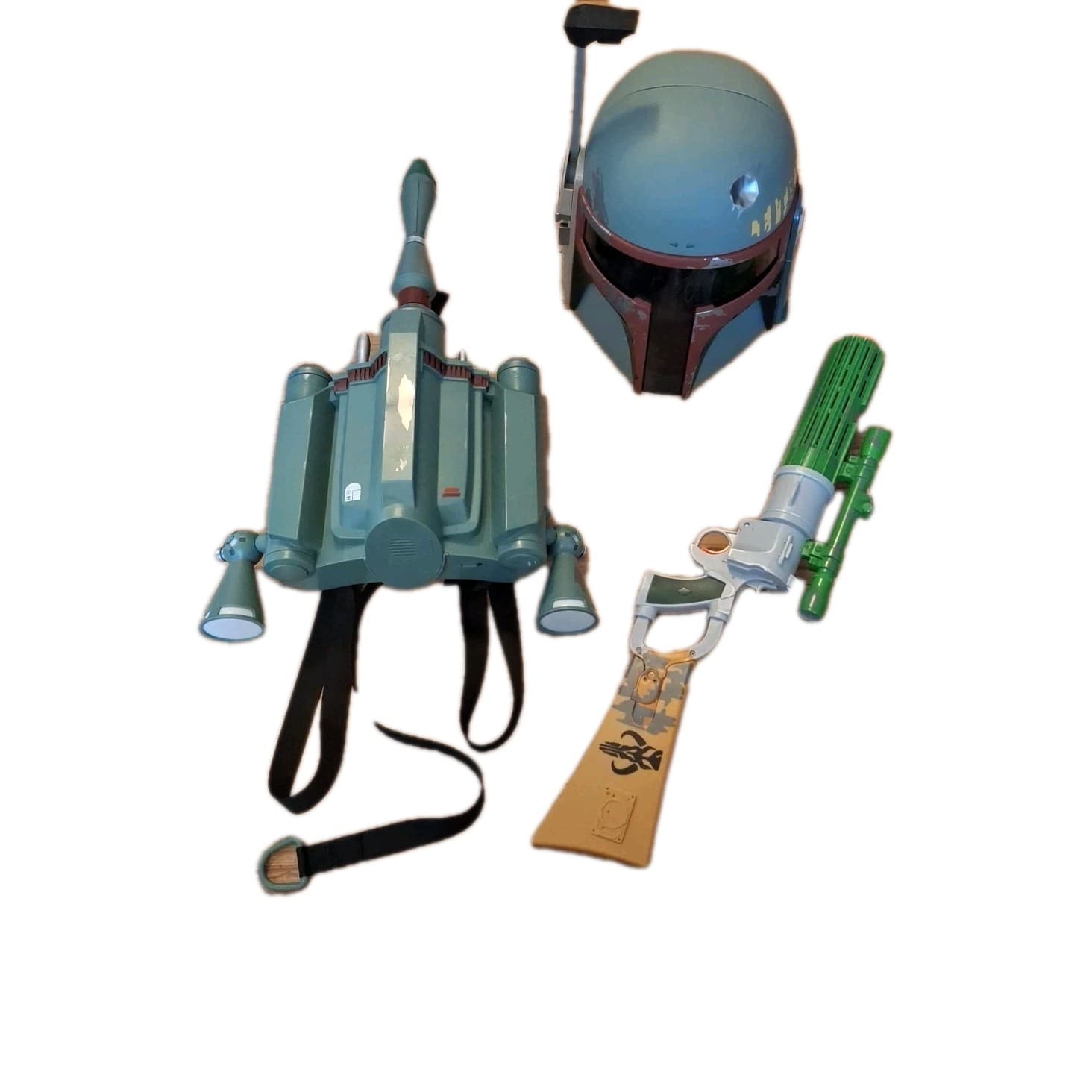 Hasbro Star Wars Boba Fett Electronic Helmet Jet Pack EE-23 Blaster All Work!