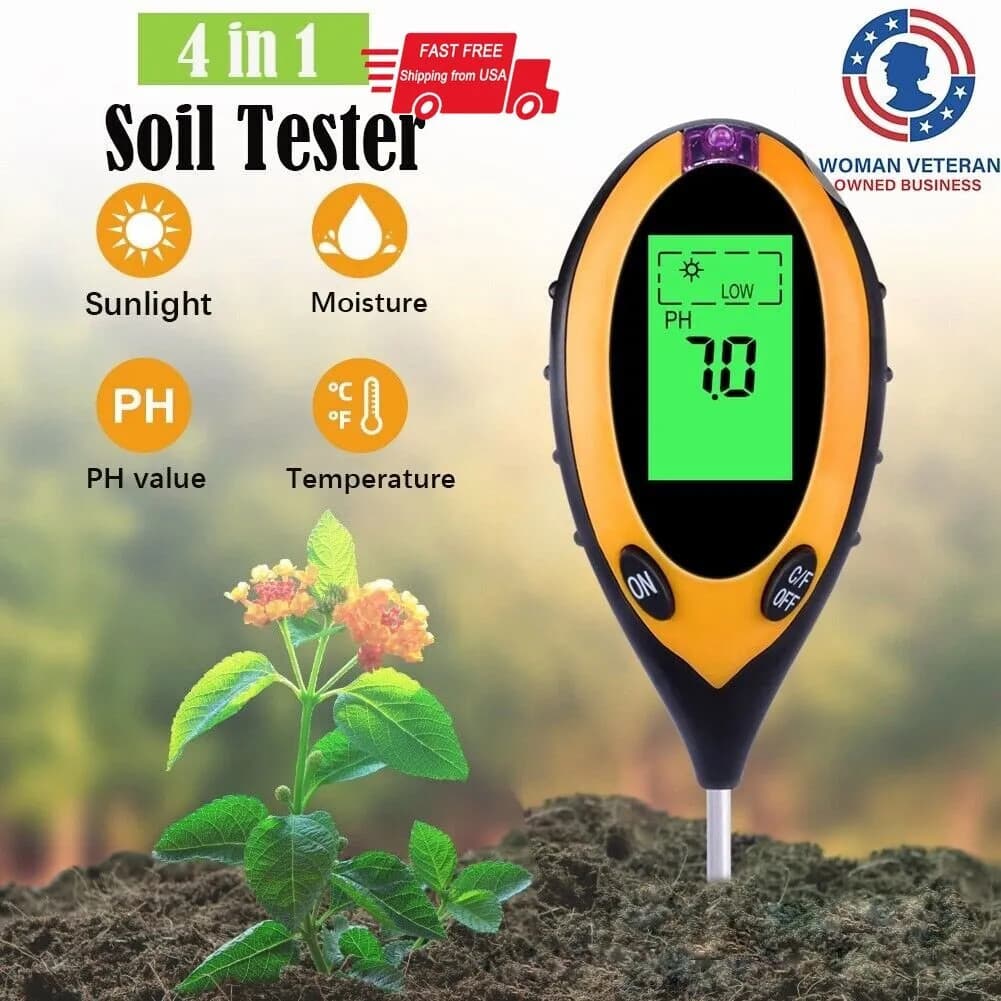 4 in1 LCD Digital Soil PH Meter Tester Temperature Sunlight Fertility Hygrometer 3