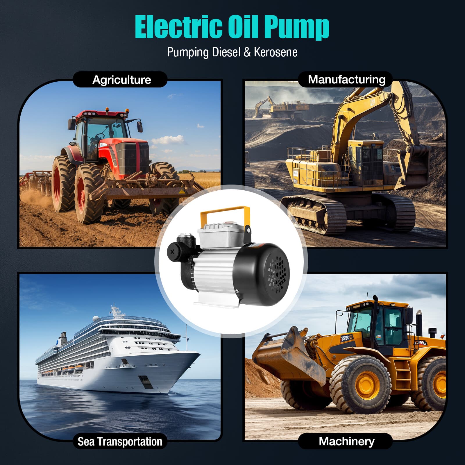 Electric Oil Pump Fluid Extractor Diesel Kerosene Fuel Transfer Self Priming 2