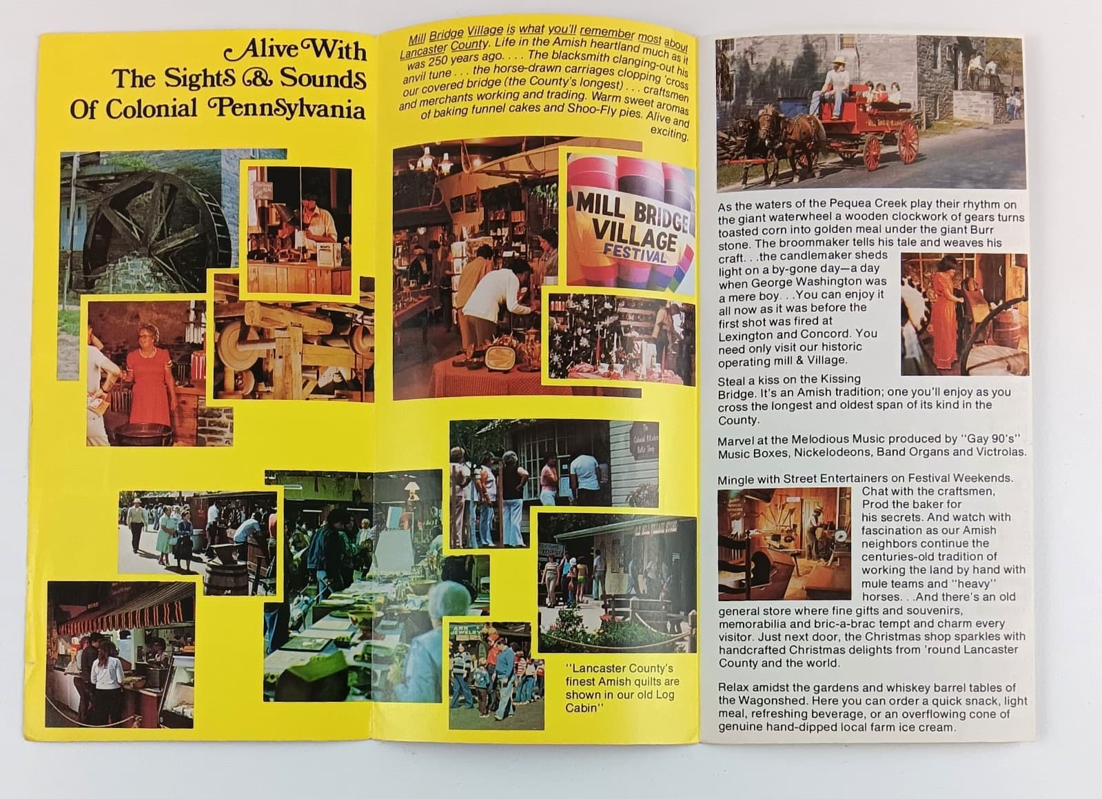 1985 Strasburg PA Mill Bridge Village 1728 & Campground VTG Travel Brochure 2