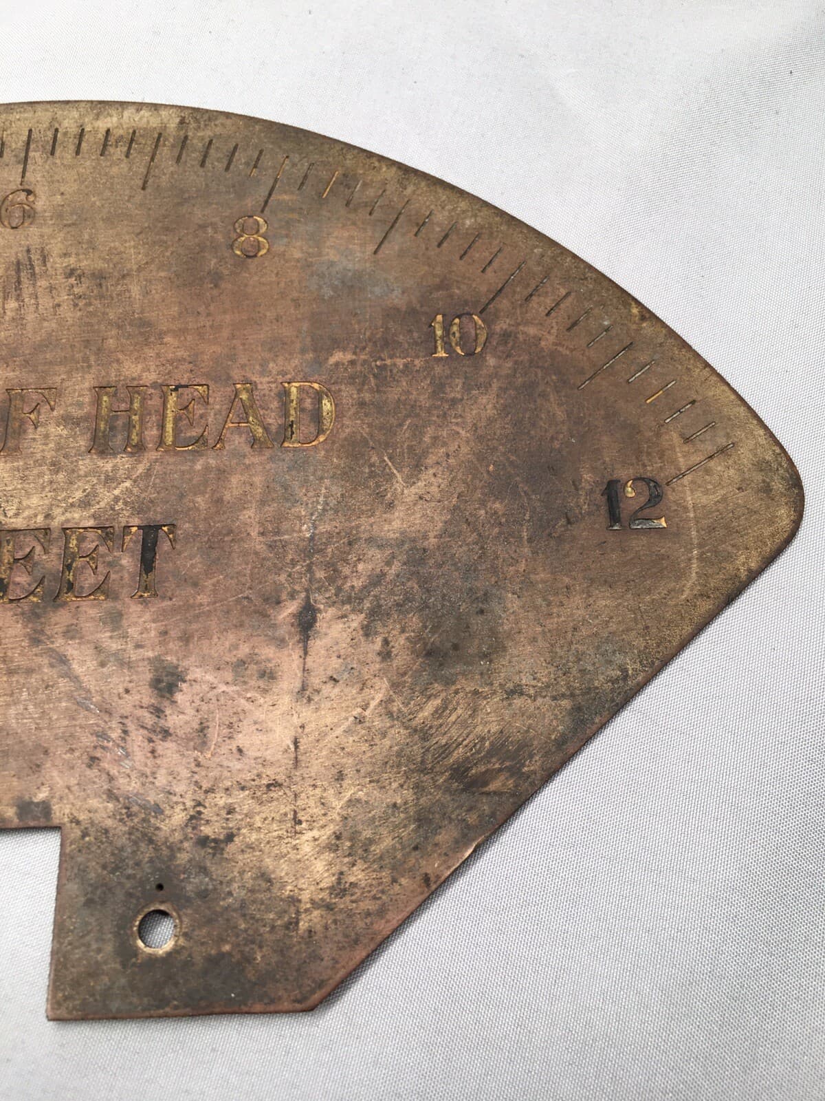 Hydro Fluid Brass Gauge Plate Loss of Head in Feet for Gravity Water Tower? Vtg 5